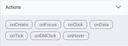The Actions panel with the seven trigger tabs
