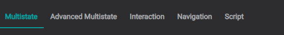 The action-type tabs in the Actions dialog