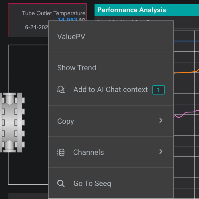 Right-click a component and choose Show Trend
