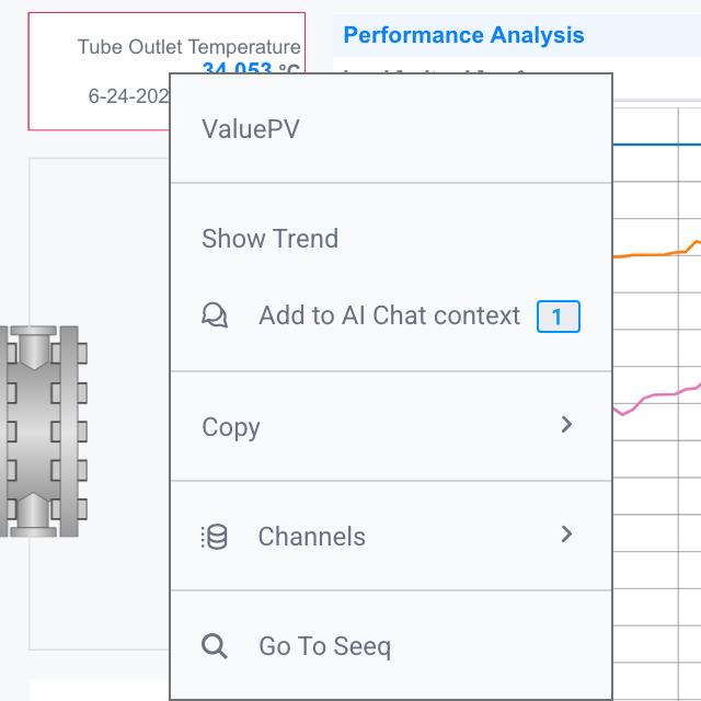 Right-click a component and choose Show Trend