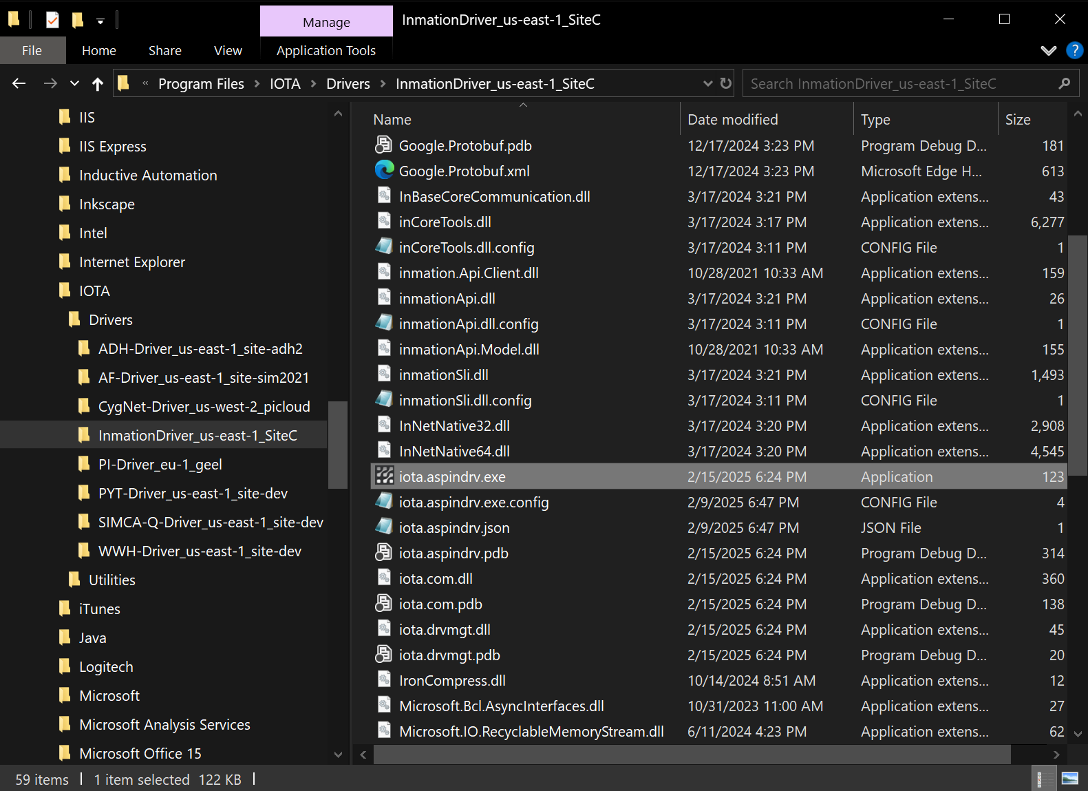 Inmation driver program files