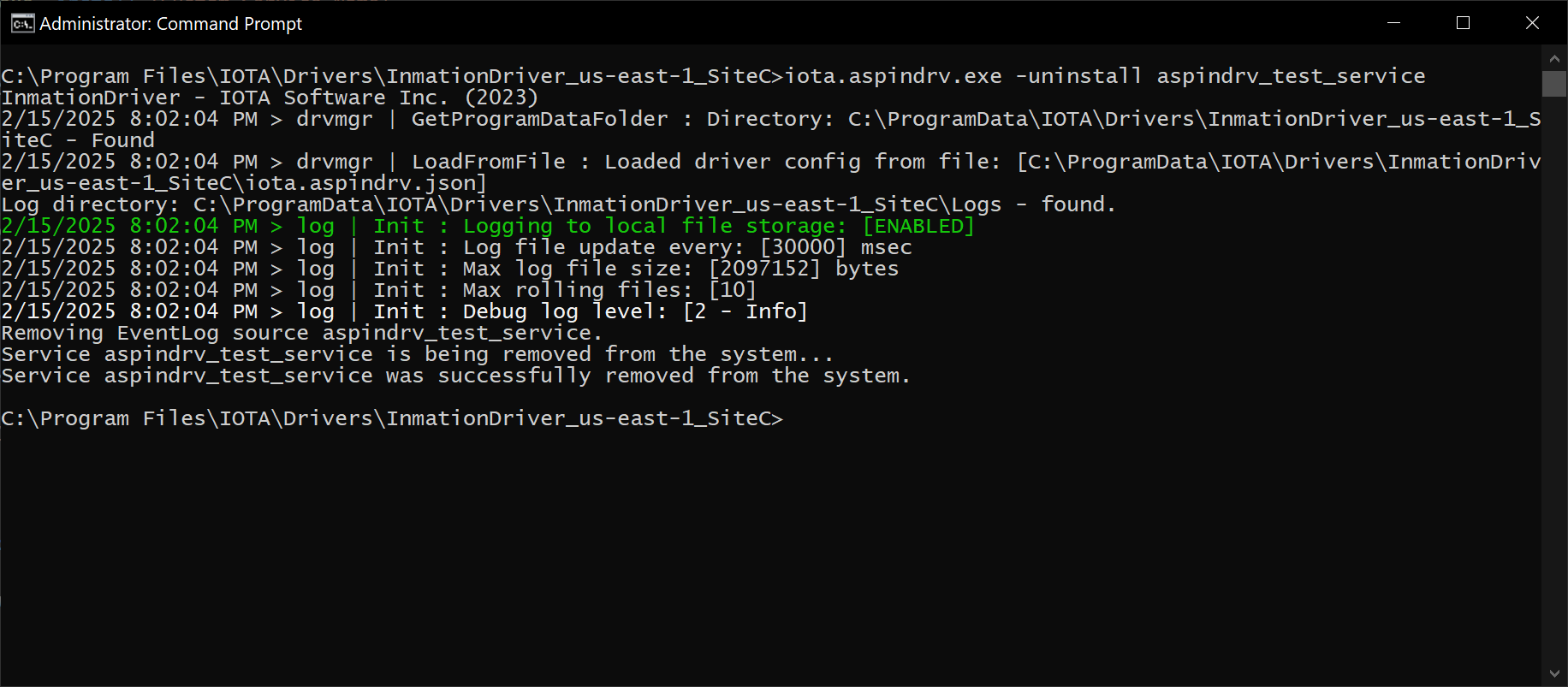 manual service remove cmd