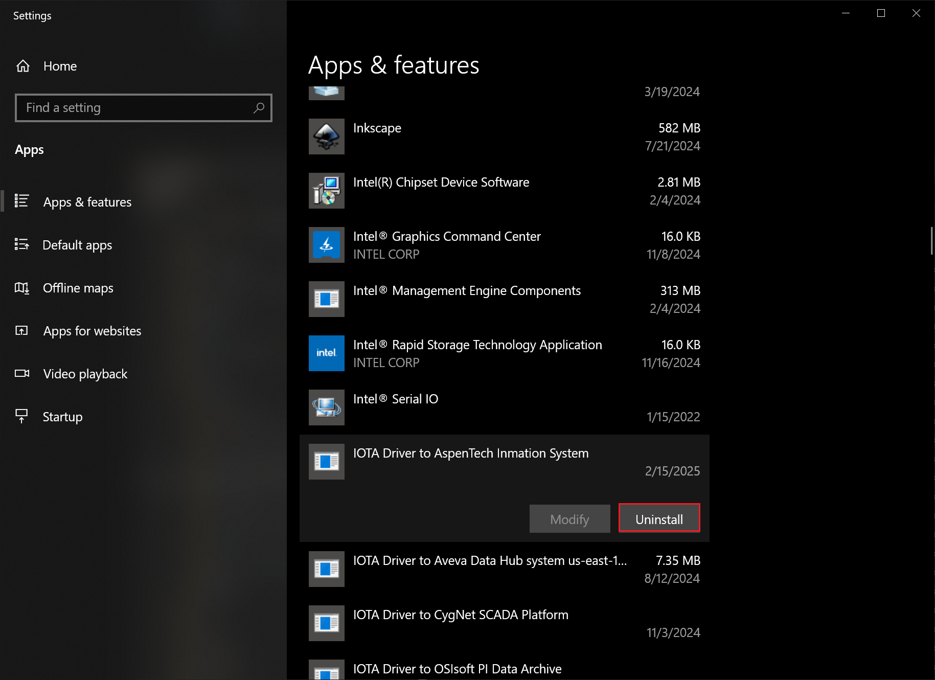 uninstall apps