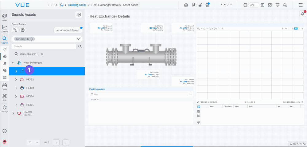 Training the Value components — drag the HEX01 node onto each, pick the attribute in the dialog, Train and Add, then repeat until all overlays show HEX01 data