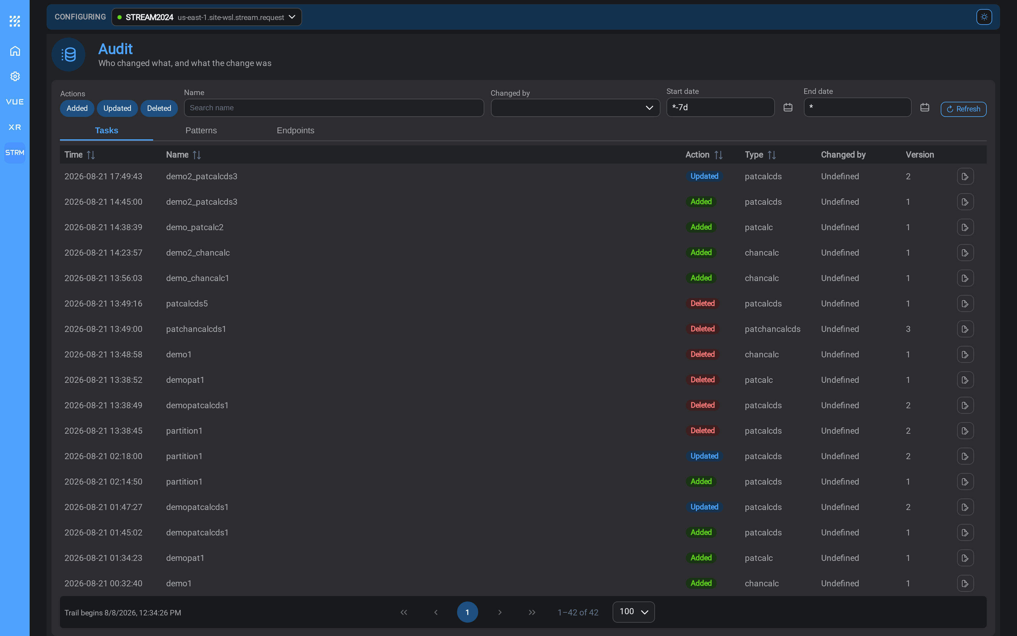 The Audit page