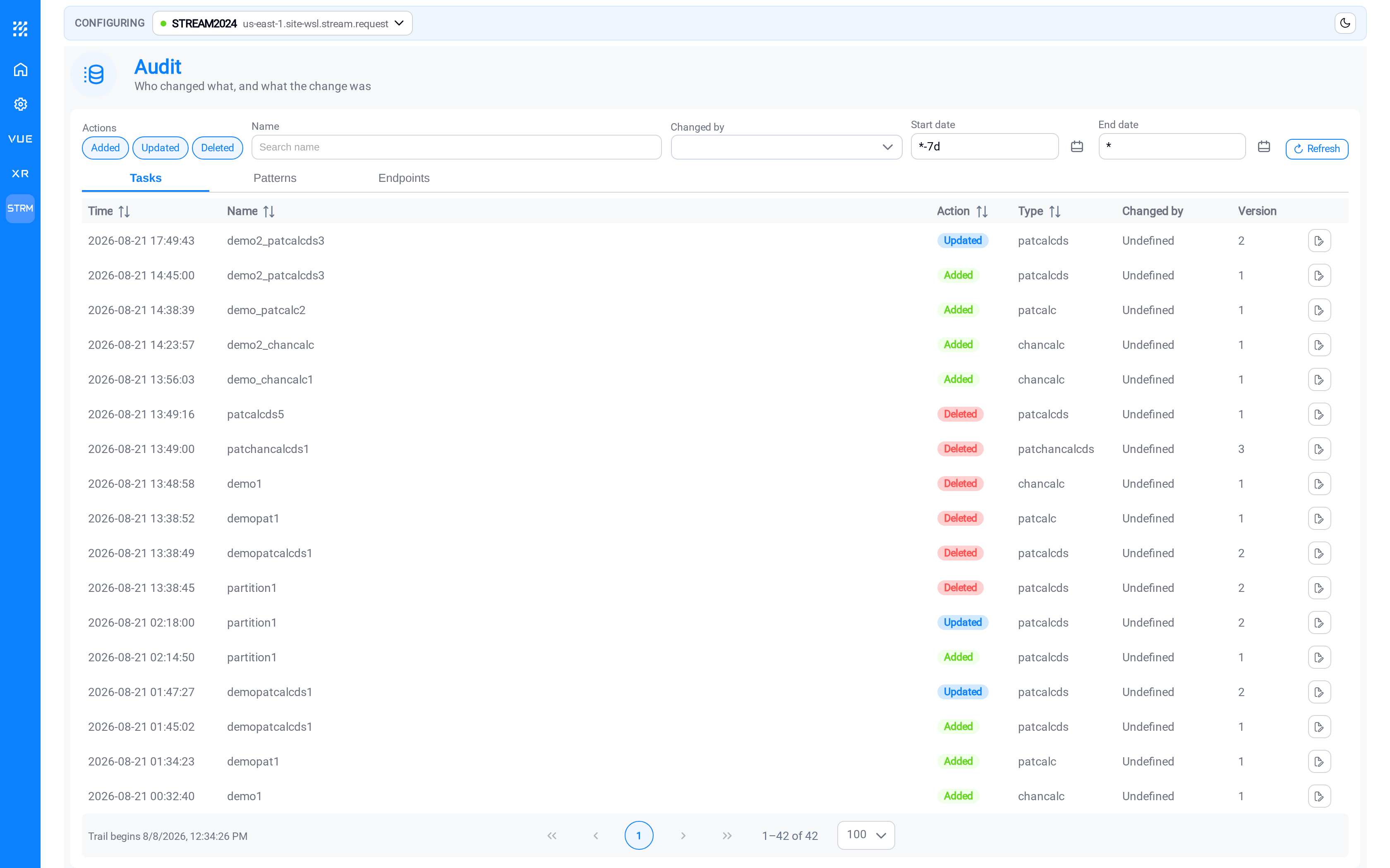 The Audit page
