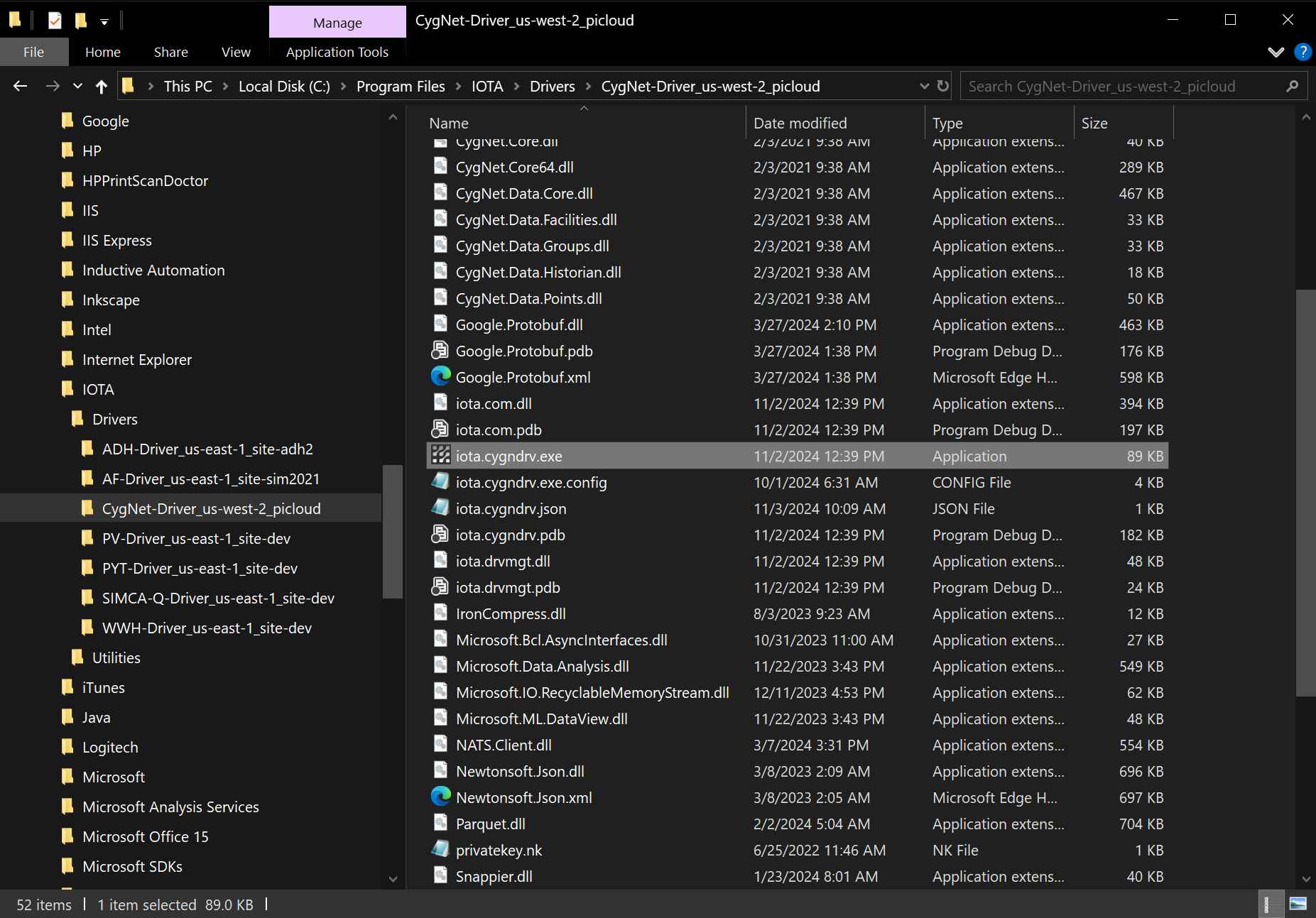 CygNet driver program files