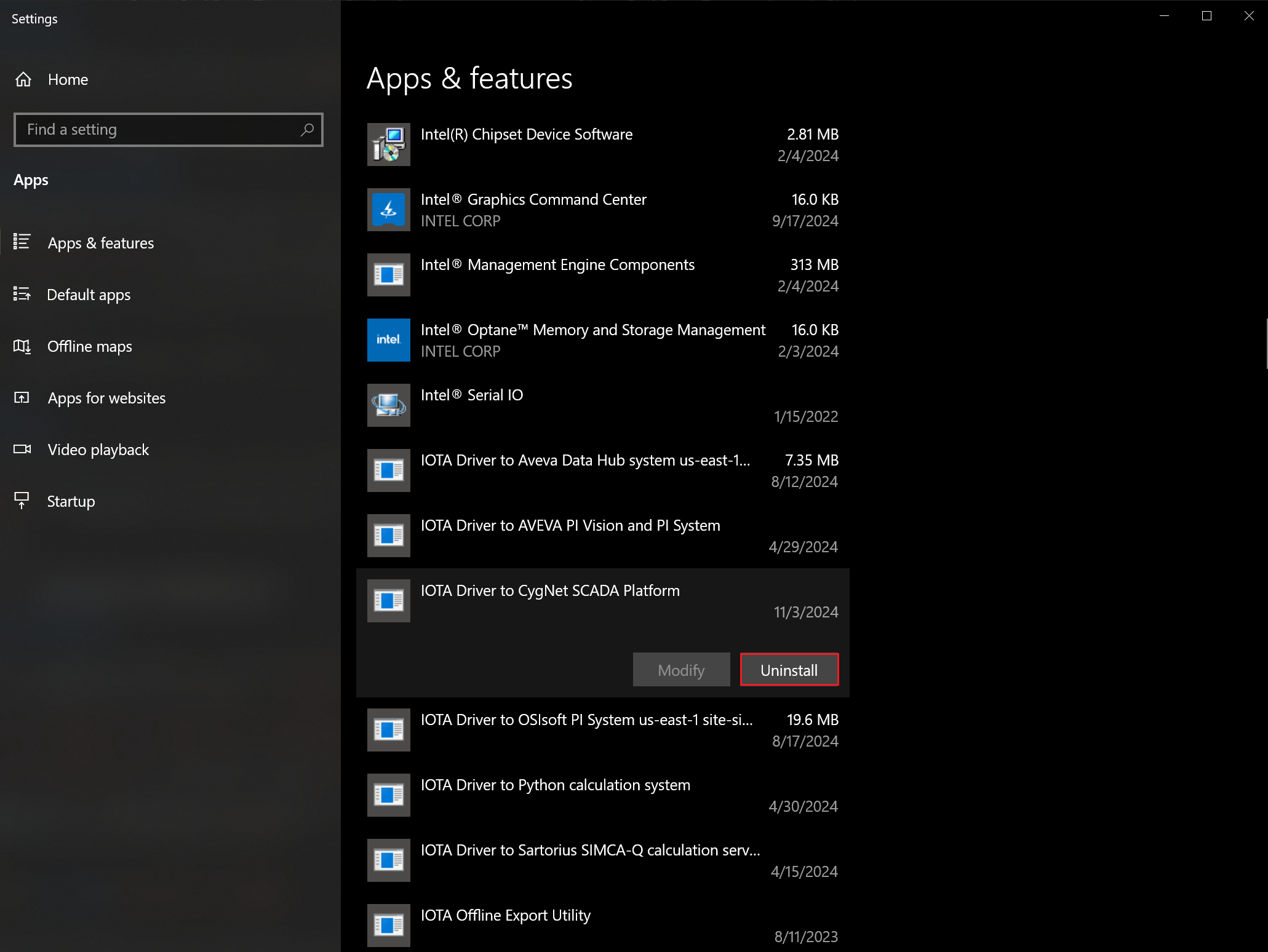 uninstall apps
