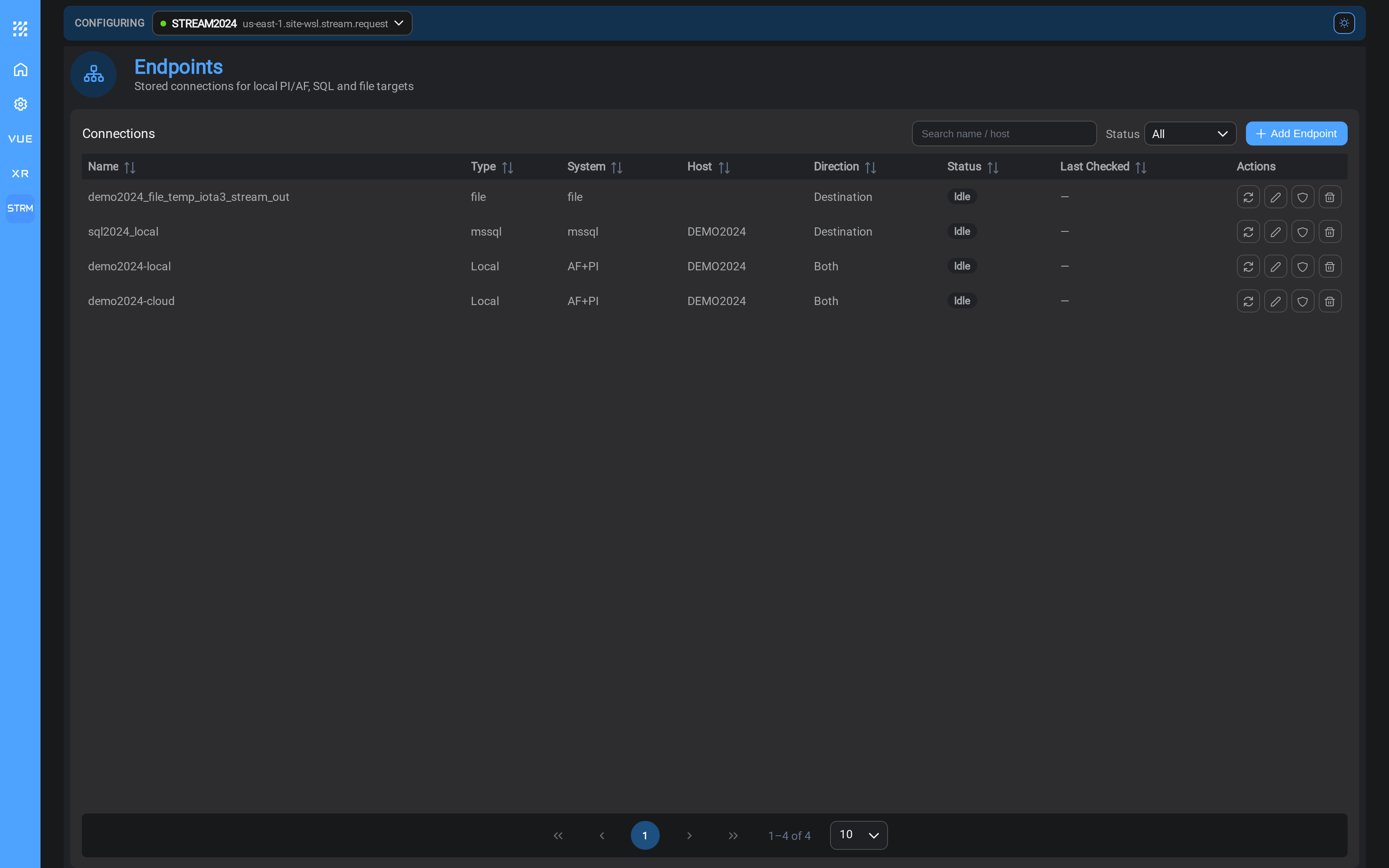 The Endpoints list