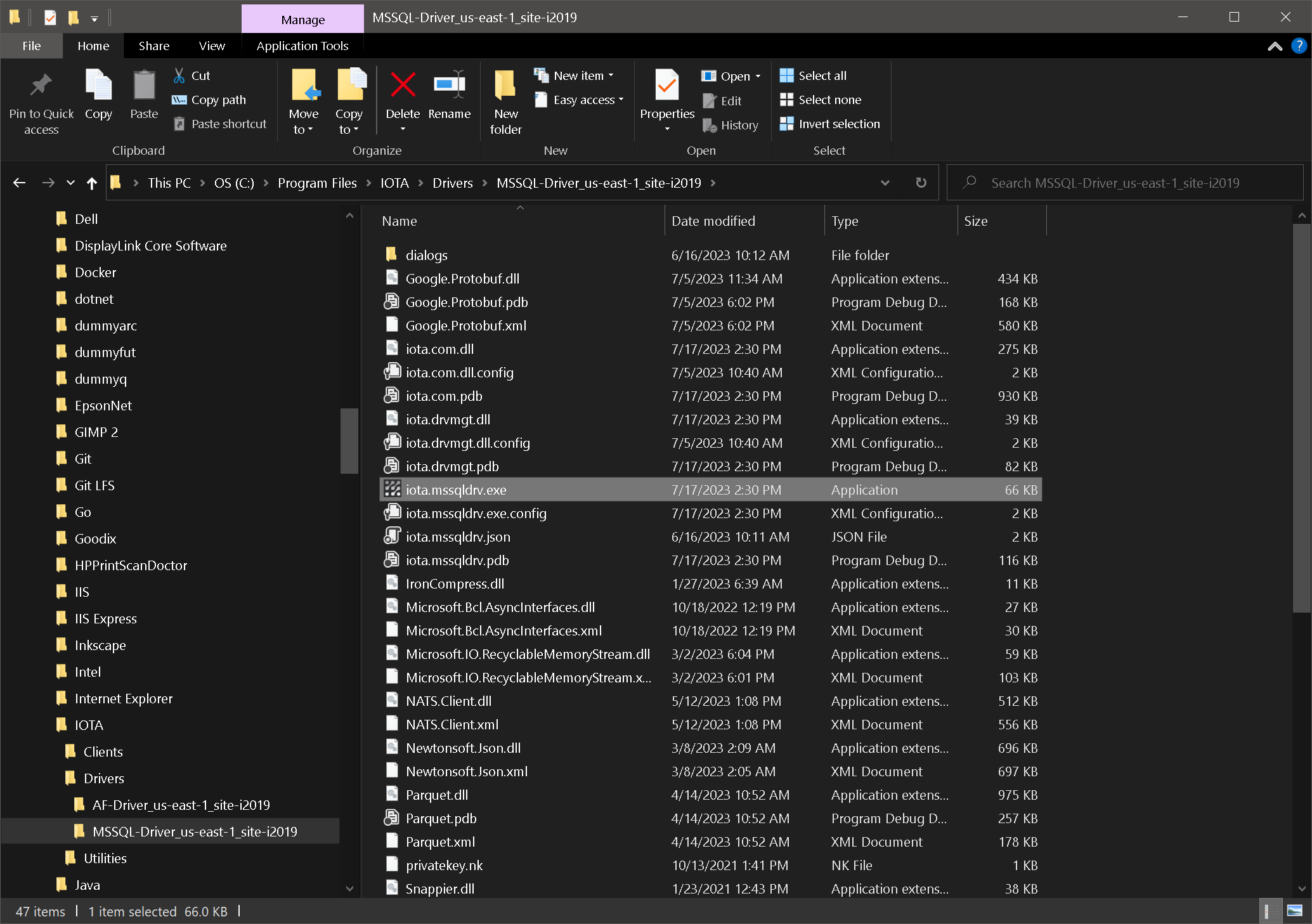 mssqldriver program files