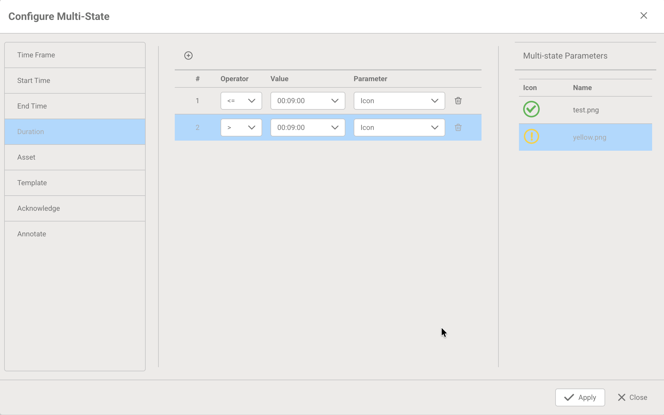 Multi-State Configuration with Icons