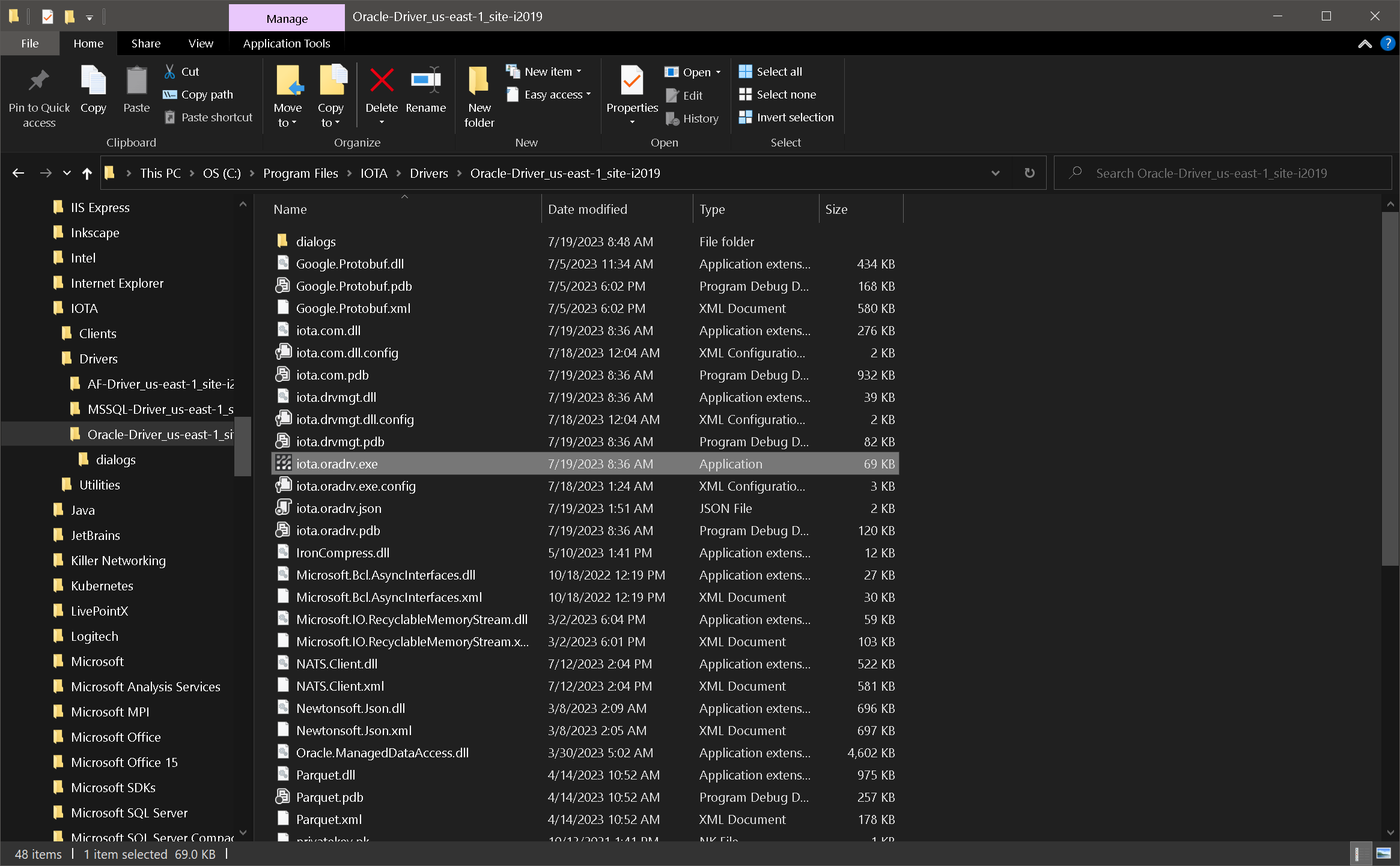 oracle driver program files