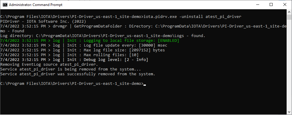 manual service remove cmd