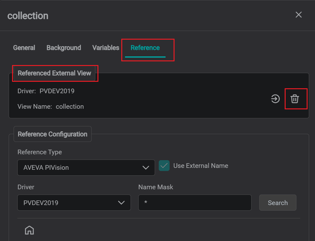 delete link to pi vision display