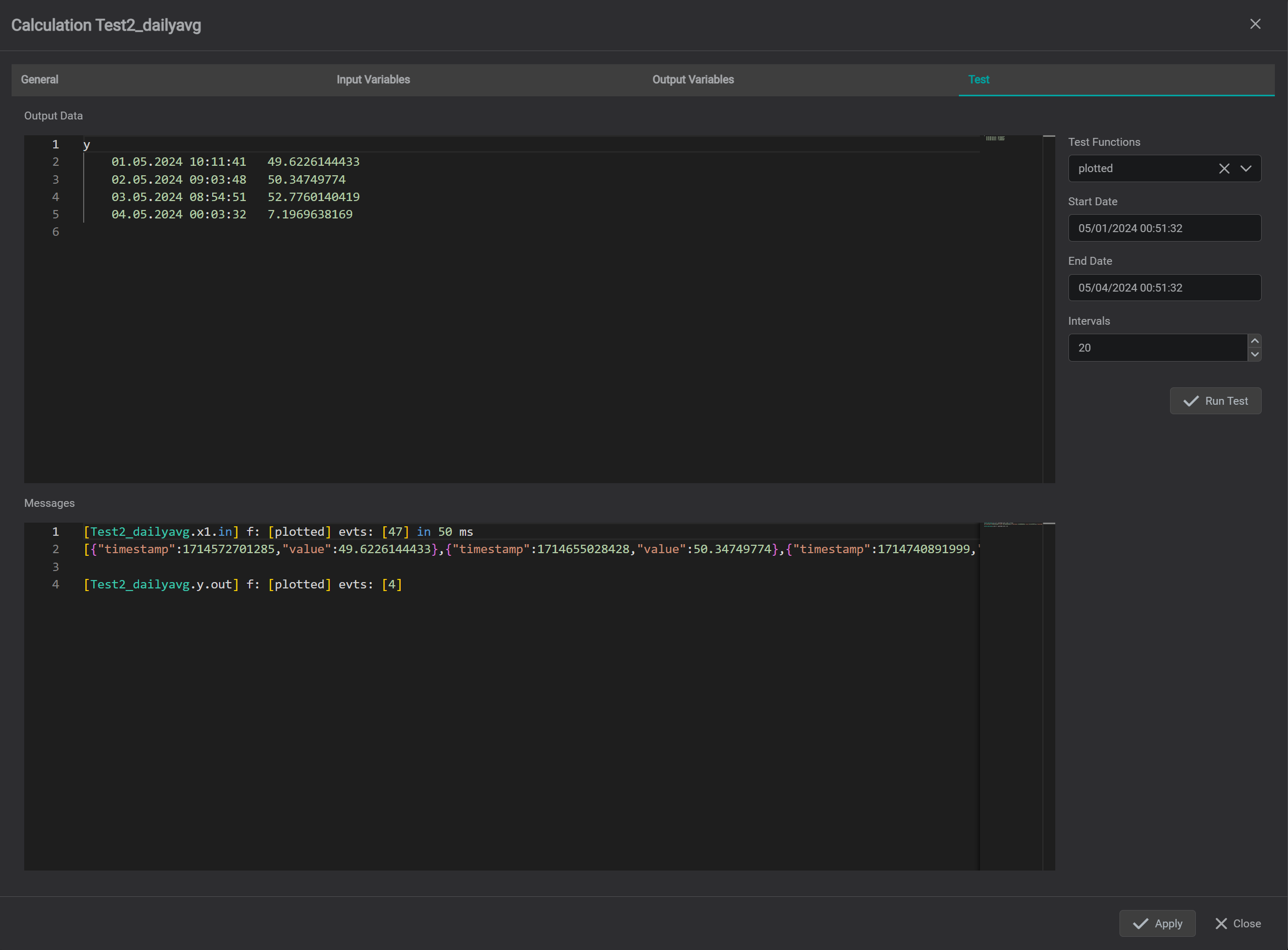 example 1 - test tab