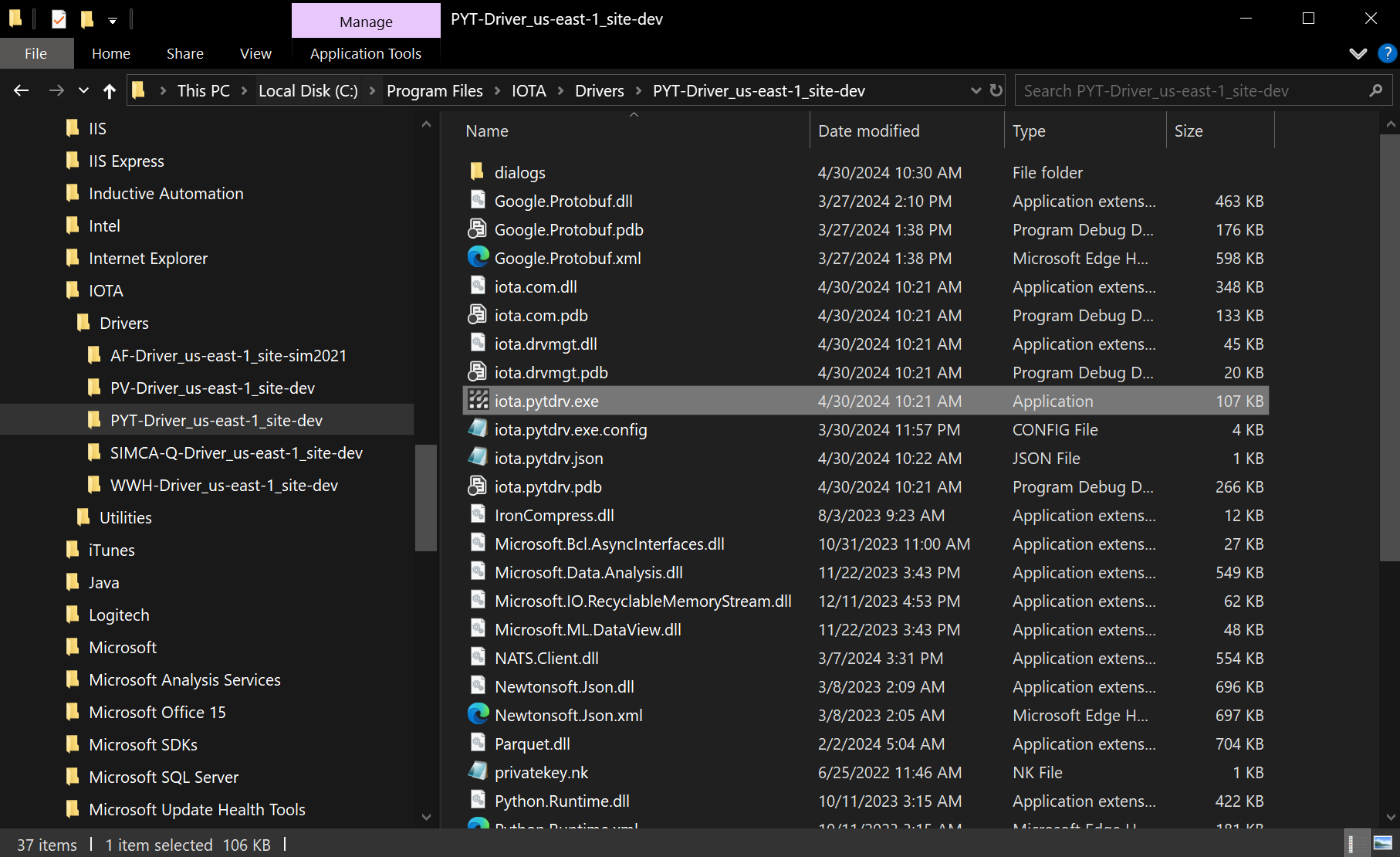 pytdriver program files