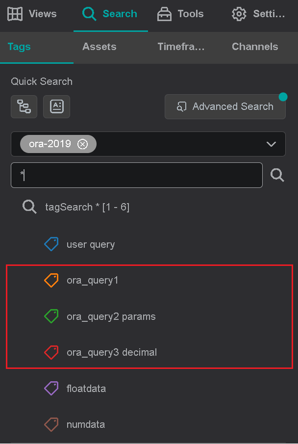 dataset - iotavue - tag search dialog