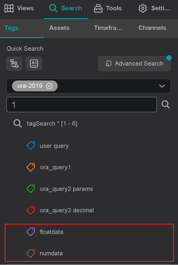 table - iotavue - tag search