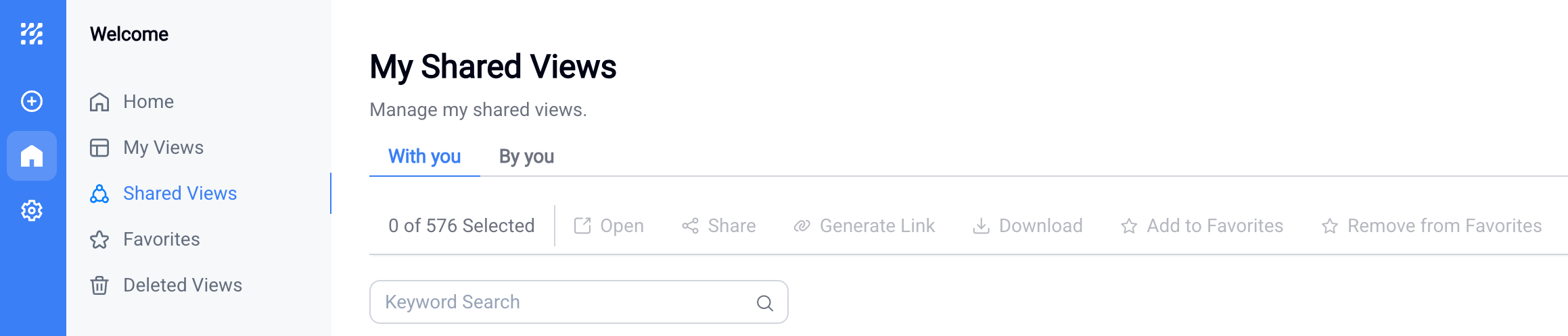 Shared With and By You Tabs