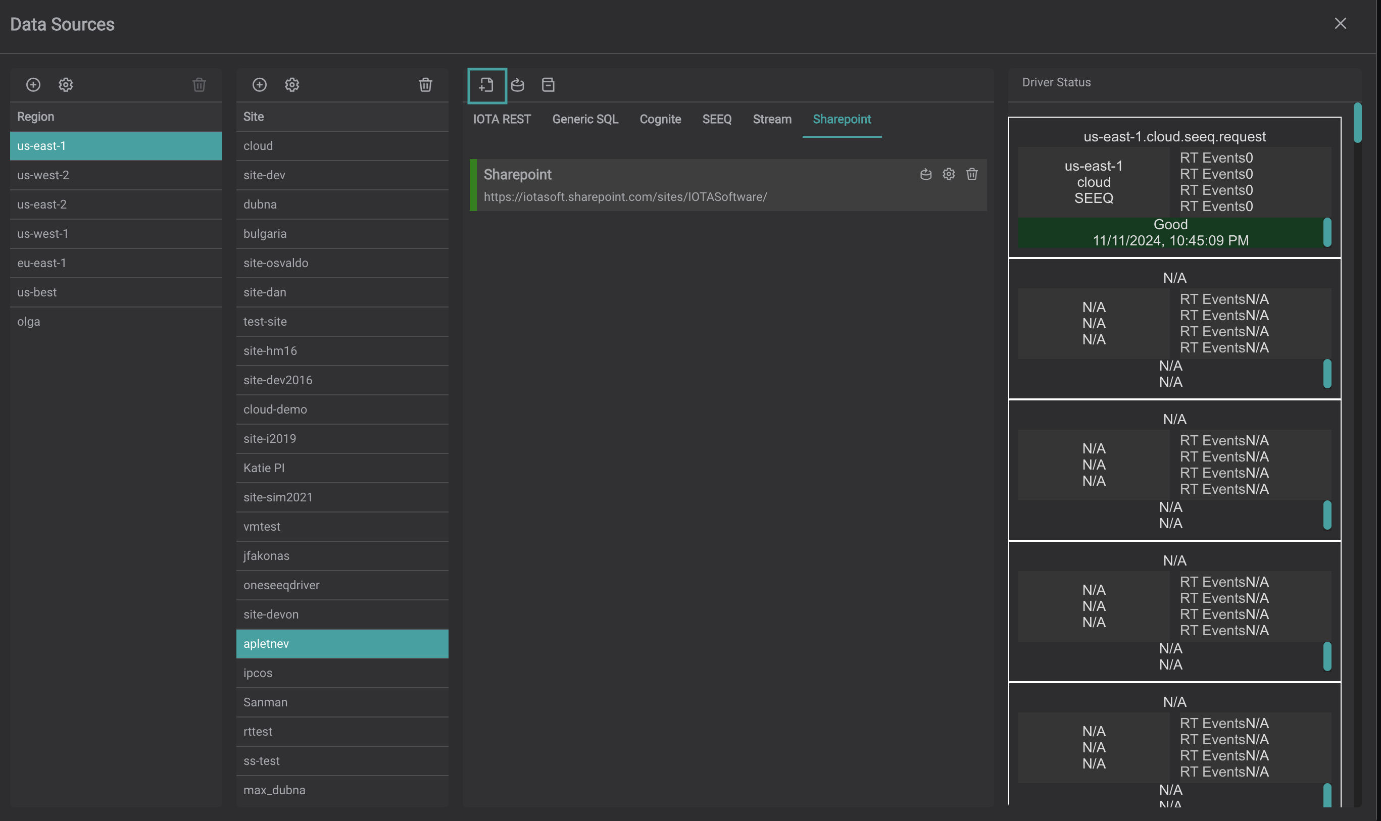 Configuring the connection to the SharePoint Server