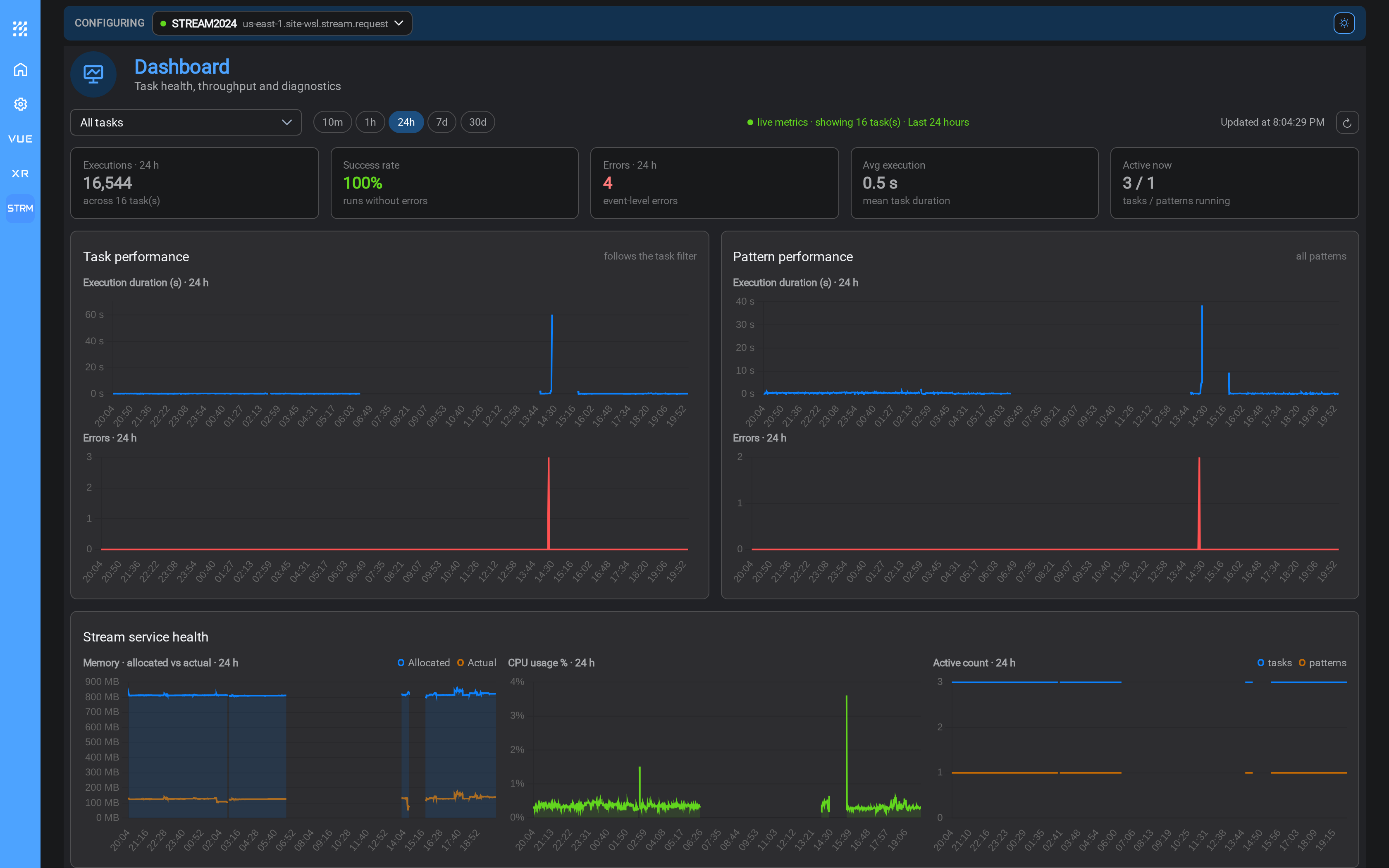 The Stream dashboard