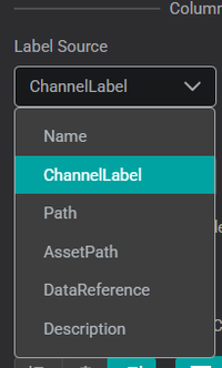 Settings → Format → Legend Data Format with Label Source set to Channel Label