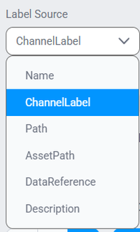 Settings → Format → Legend Data Format with Label Source set to Channel Label