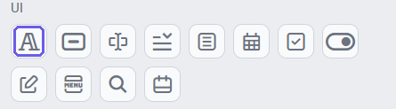 The Label component, highlighted in the UI group of the Components toolbox