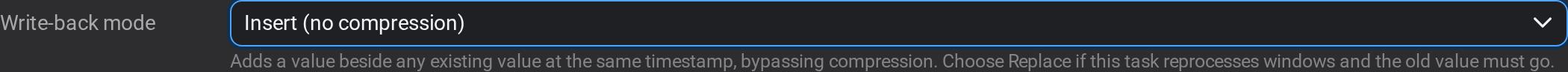 Write-back mode on a write-back task