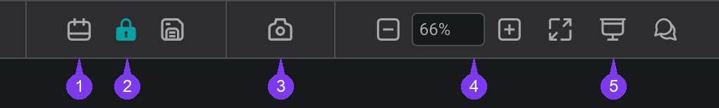Top menu bar controls