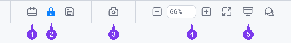 Top menu bar controls
