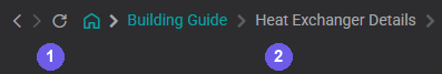 Top-bar navigation: back/forward/refresh/home controls and the breadcrumb trail