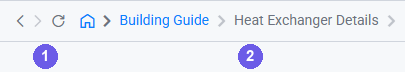 Top-bar navigation: back/forward/refresh/home controls and the breadcrumb trail
