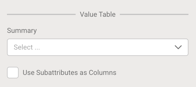 Value Table Settings