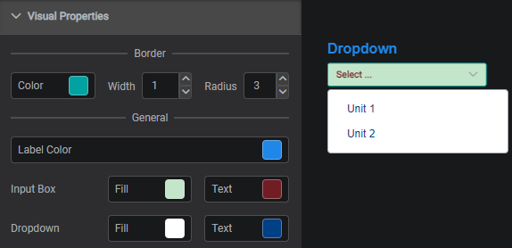 Select Controls: Visual Properties