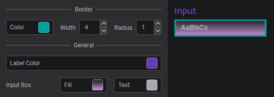 Input Component: Visual Properties