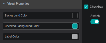Checkbox and Input Switch Components: Visual Properties