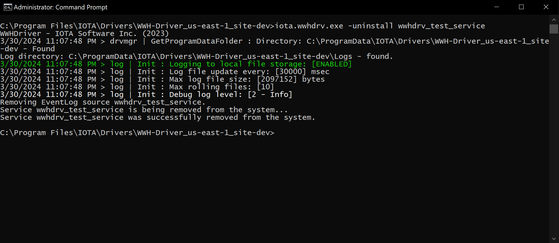 manual service remove cmd